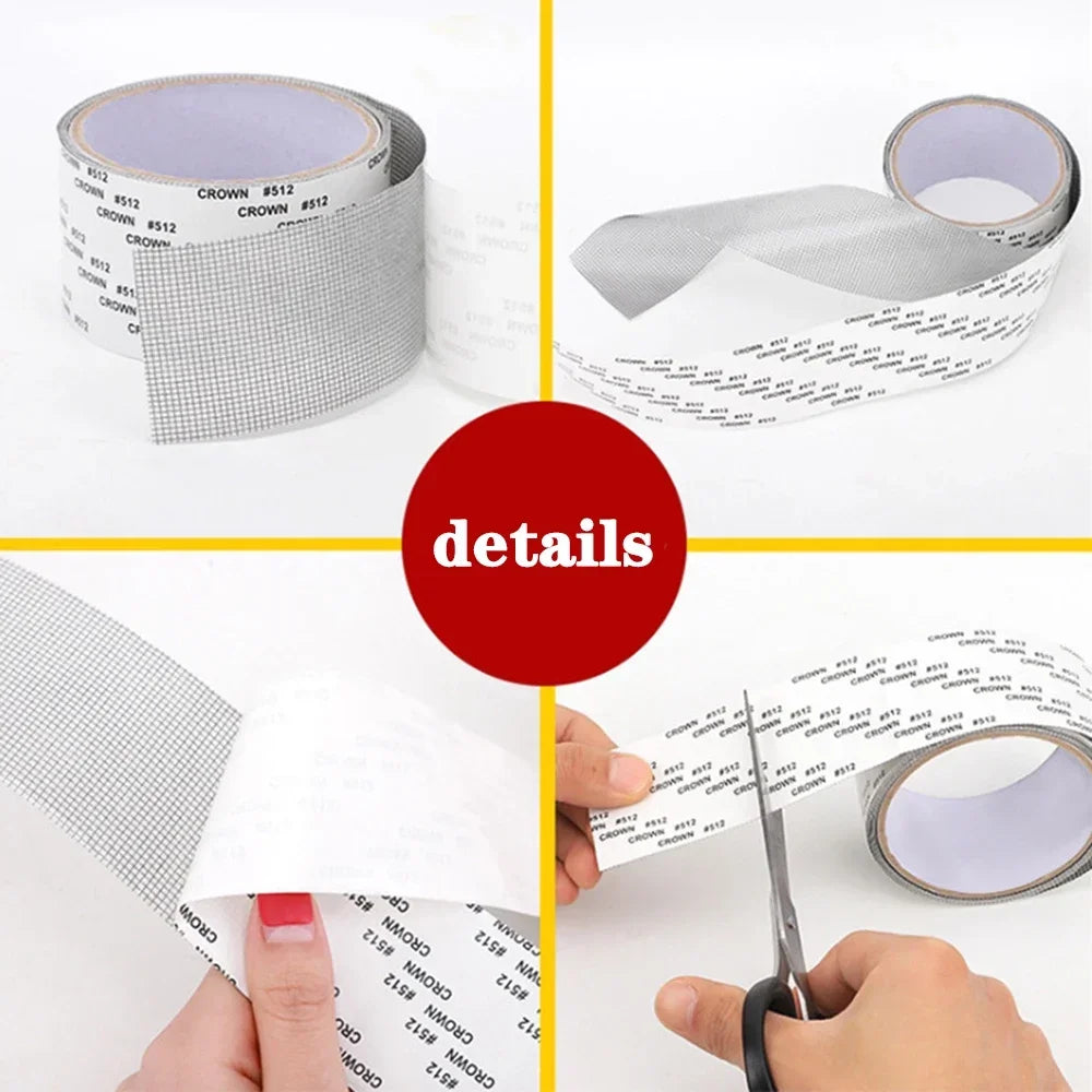 Window Screen Repair Tape Self Adhesive Mesh Tape Net Door Fix Patch anti Insect Mosquito Mesh Broken Holes Repairing
