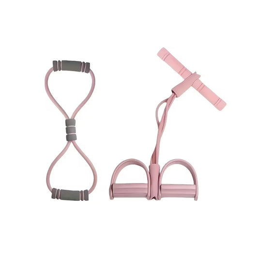 Multifunction Pedal Resistance Band, 4-Tube Elastic Pull Rope for Home Yoga, Leg Exercise, Sit-Up Assistant, Full Body Stretching & Strength Training Fitness Tension Rope